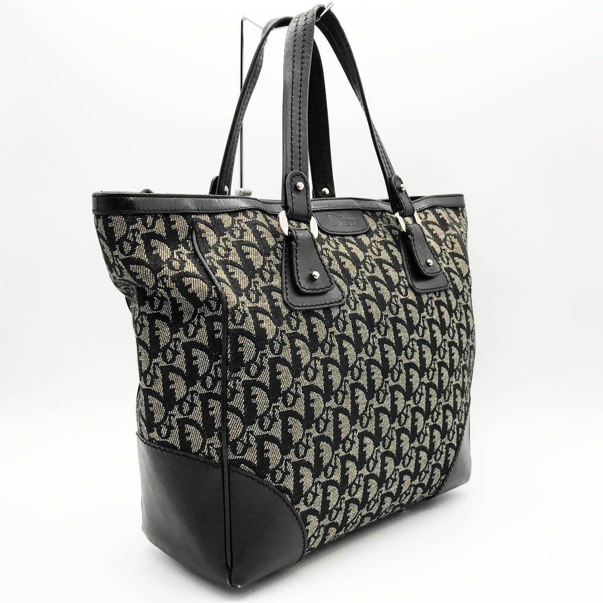 【あんしん鑑定付】Christian Dior トロッター ボストンバッグ 黒 Dior トロッター柄 ボストンバッグ キャンバス ブラック