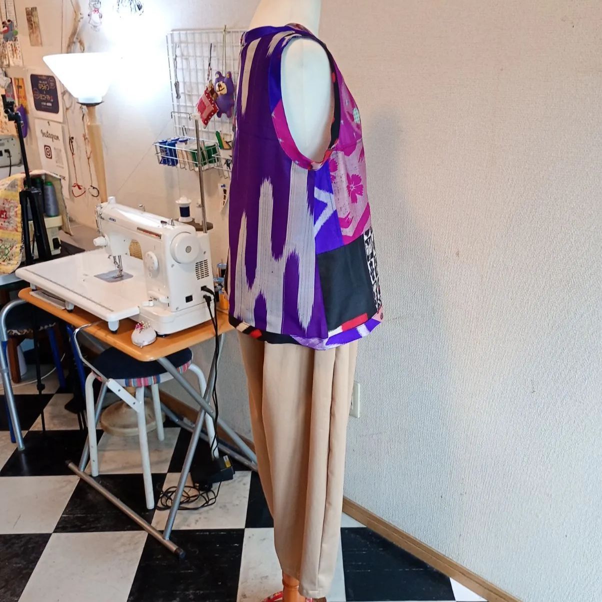 アンティーク着物と銘仙リメイク