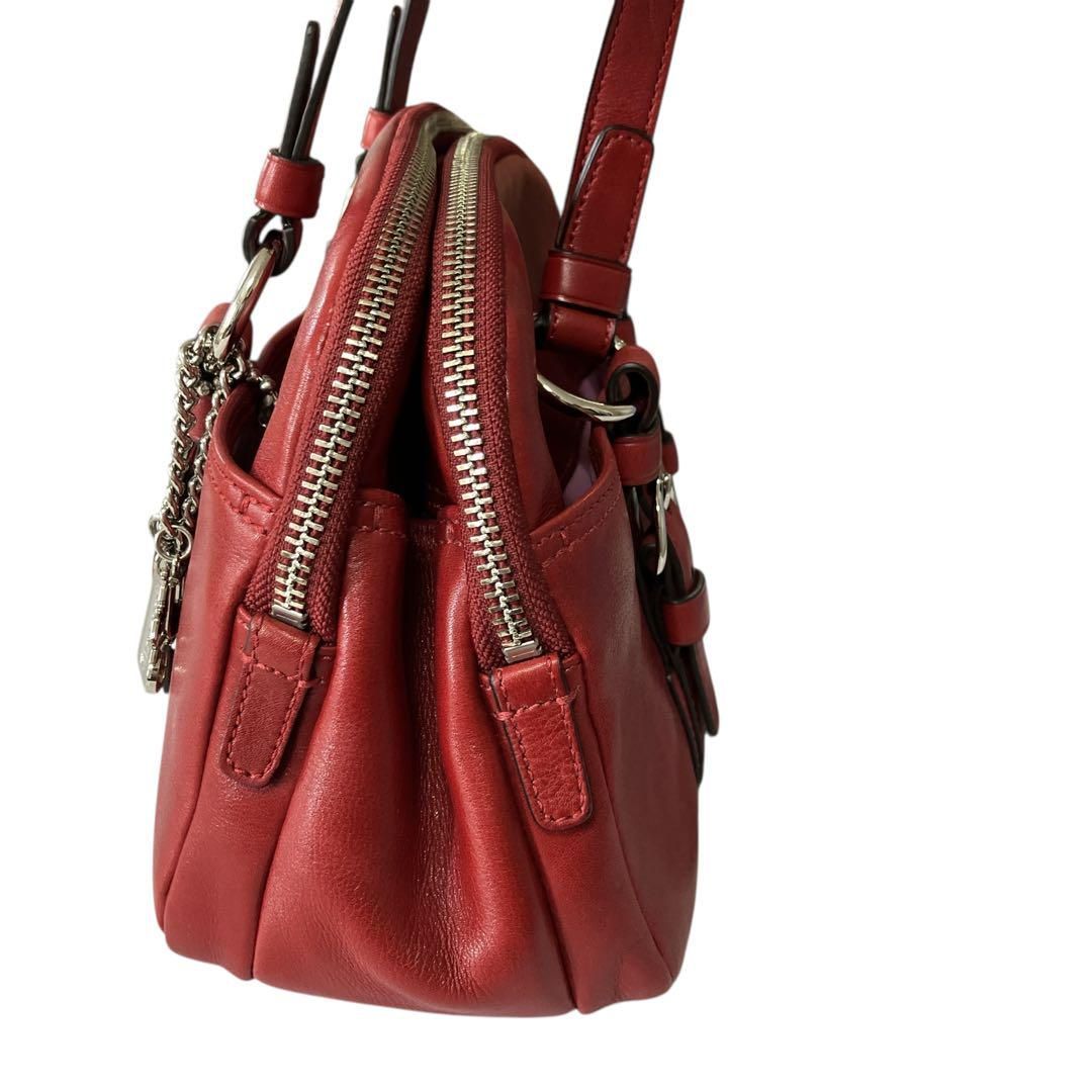 COACH コーチ ショルダーバッグハンドバッグ　赤レザー 12695 COACH コーチ ハンドバッグ ミニボストンバッグレザー 本革 12695