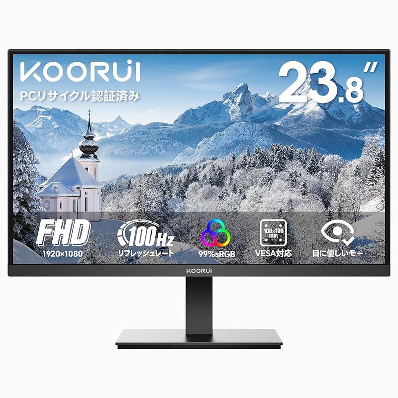 KOORUI モニター 24インチ VA 非光沢 フルHD pcモニター 5ms