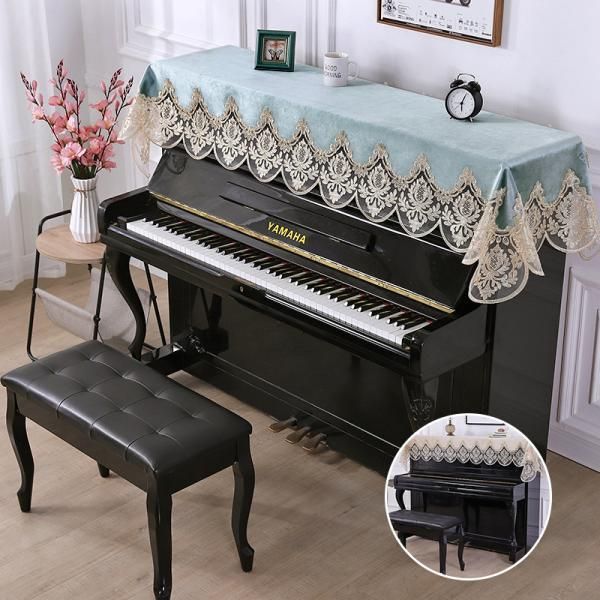 Umora ピアノカバー 防塵カバー 椅子カバー ハーフカバー 保護カバー ヨーロッパ風 おしゃれ かわいい 耐久性 セット（ピアノカバー＋ Umora ピアノカバー 防塵カバー 椅子カバー ハーフカバー 保護カバー