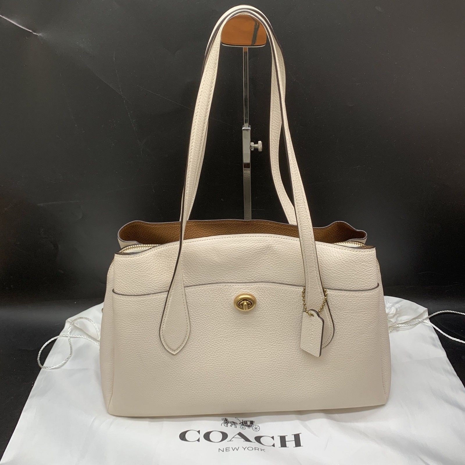 未使用保管品 コーチ COACH ターンロック レザー トートバッグ 