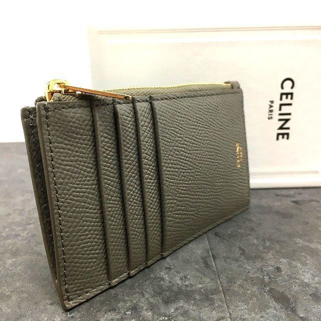 74 み CELINE フラグメントケース グレー レザー コンパクトウォレット き