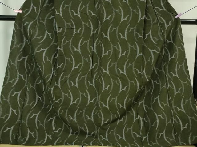 平和屋着物□極上 久留米絣 単衣 綿 白中絣 坂田織物謹製 染の近江  