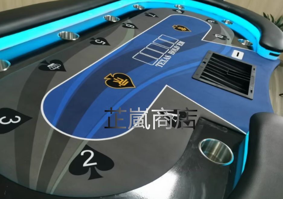ポーカーテーブル トップ カップホルダー付き カジノ テキサスホールデム 10人 ホールデムサイコロ カジノ用品 240X120cm Blue WWW_STEELWINDOWSANDDOORS_COM