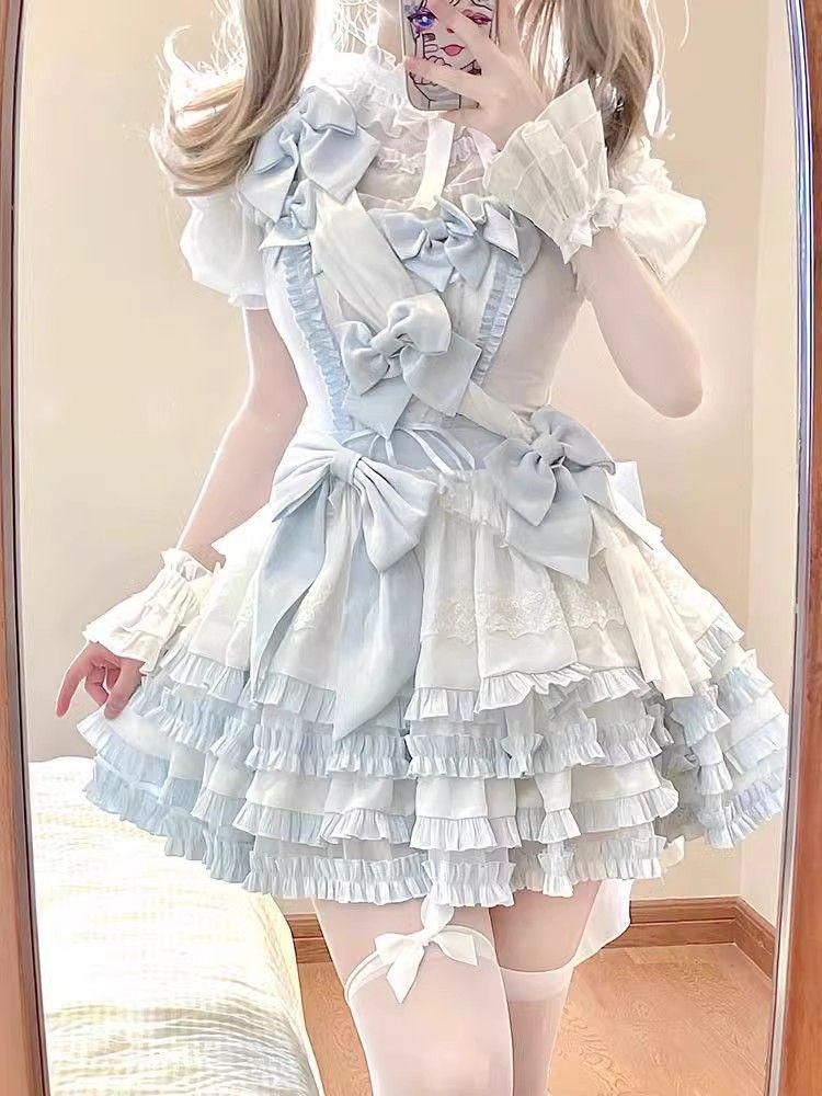 lolita 可愛 レトロ オリジナル 洋服 ロリータ ワンピース 美しい刺繍