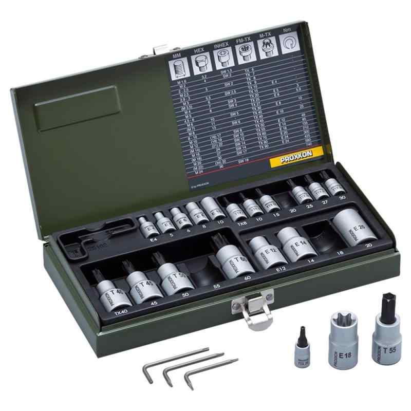 PROXXON プロクソン トルクスソケットセット No.82102 差込角-6.3mm|12.7mm 24点 1セット