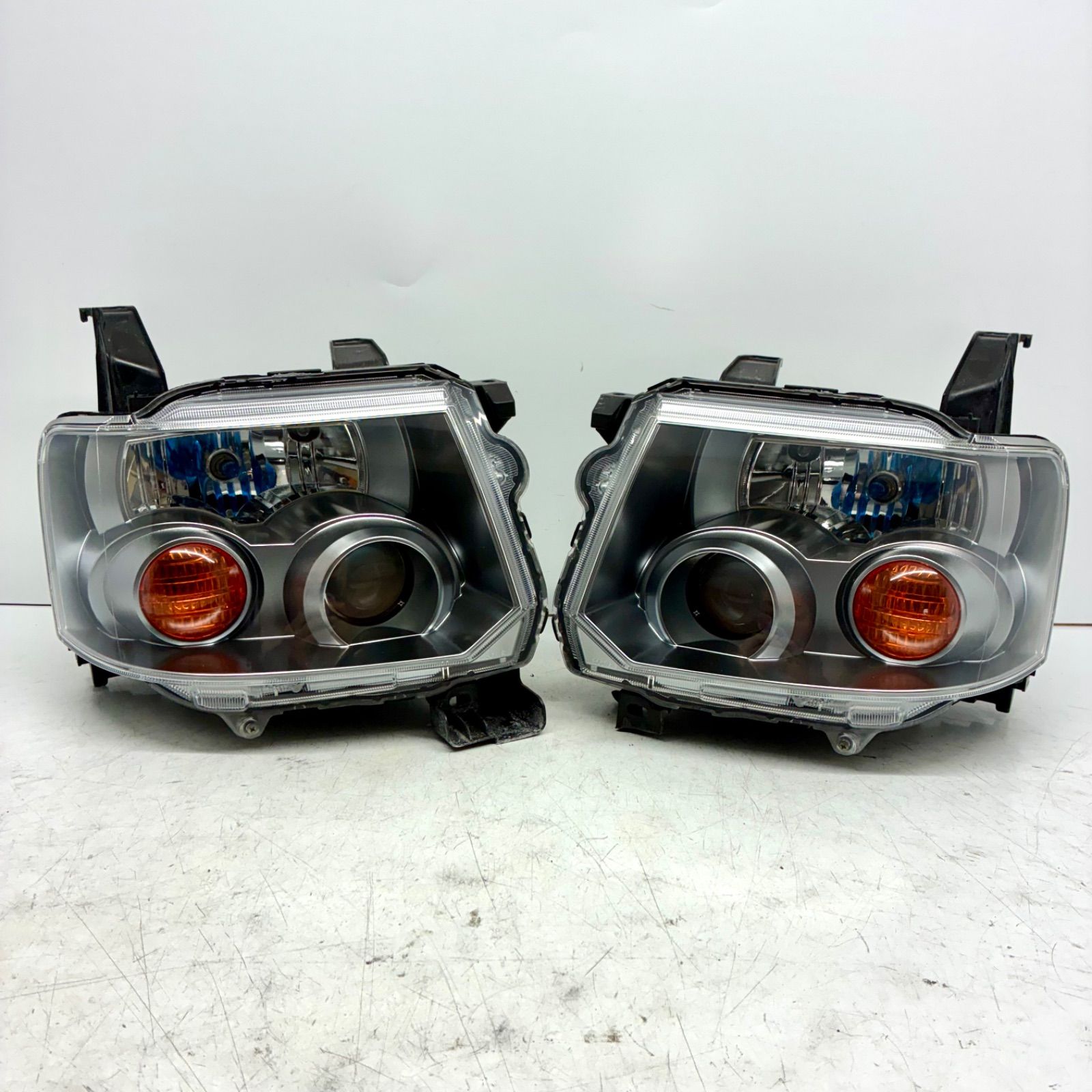 コーティング済 日産 三菱 H81W H82W H91W H92W オッティ EKスポーツ ライダー ヘッドライト レンズ 左右セット LR HID STANLEY P6537 P71516