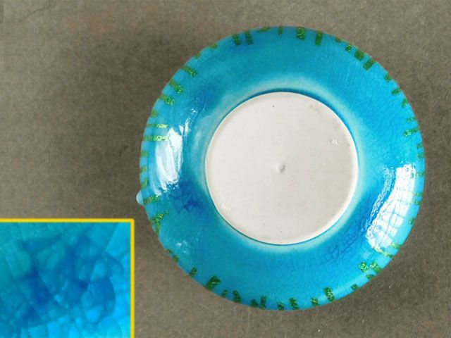 佐賀県を代表する陶芸家　小野珀子　青緑色の釉裏金彩　水指 木箱付き 買取作家】小野珀子（おの はくこ） -繊細な技法・釉裏金彩