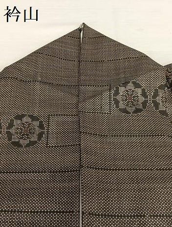 平和屋着物●本場大島紬　泥染め　7マルキ　横段花丸文　正絹　逸品　AAAV7224zg 平和屋着物○本場大島紬 泥染め 7マルキ 横段花丸文 正絹 逸品