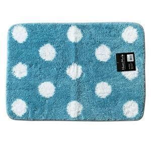 〔40個セット〕 バスマット/お風呂マット 〔45×65cm ブルー〕 ポリエステル ルックス HAPPY MAT ファンシードット 〔脱衣所〕