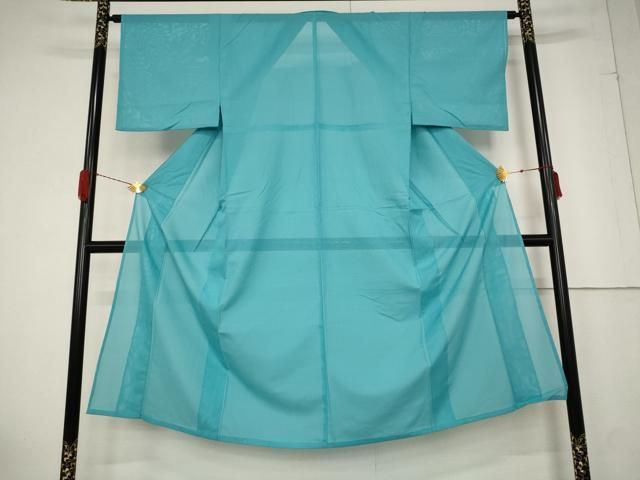 平和屋着物＊夏物 男性 色無地 絽 浅葱色 洗える着物 AABB0635st