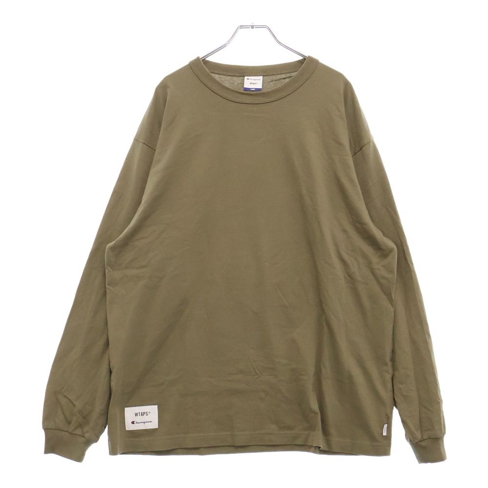 WTAPS ダブルタップス 21SS ×Champion チャンピオン クルーネック 長袖Tシャツ カットソー カーキ C8-T410