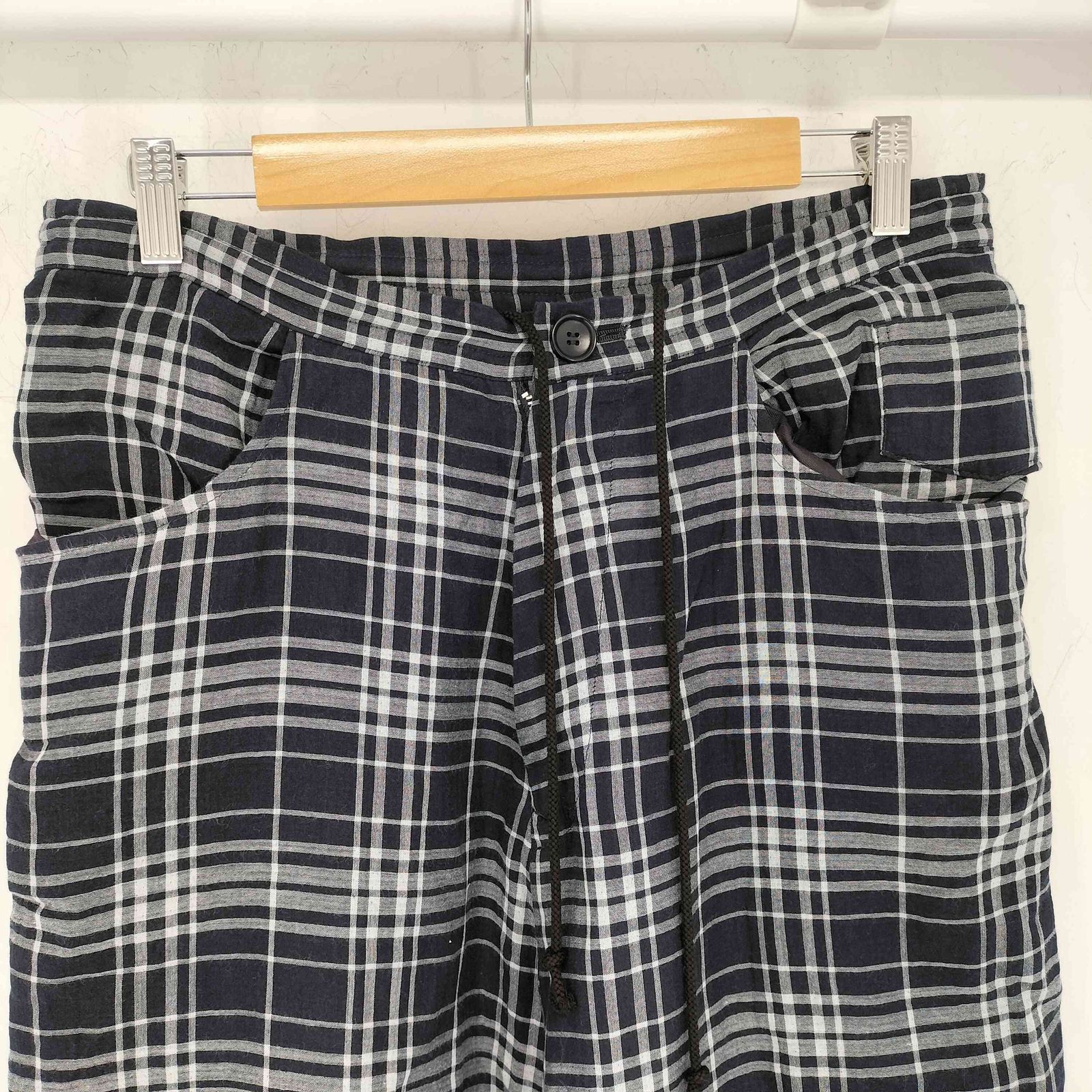 Y's チェック柄 サルエルパンツ ワイドパンツ Y's チェック柄 サルエルパンツ ワイドパンツ