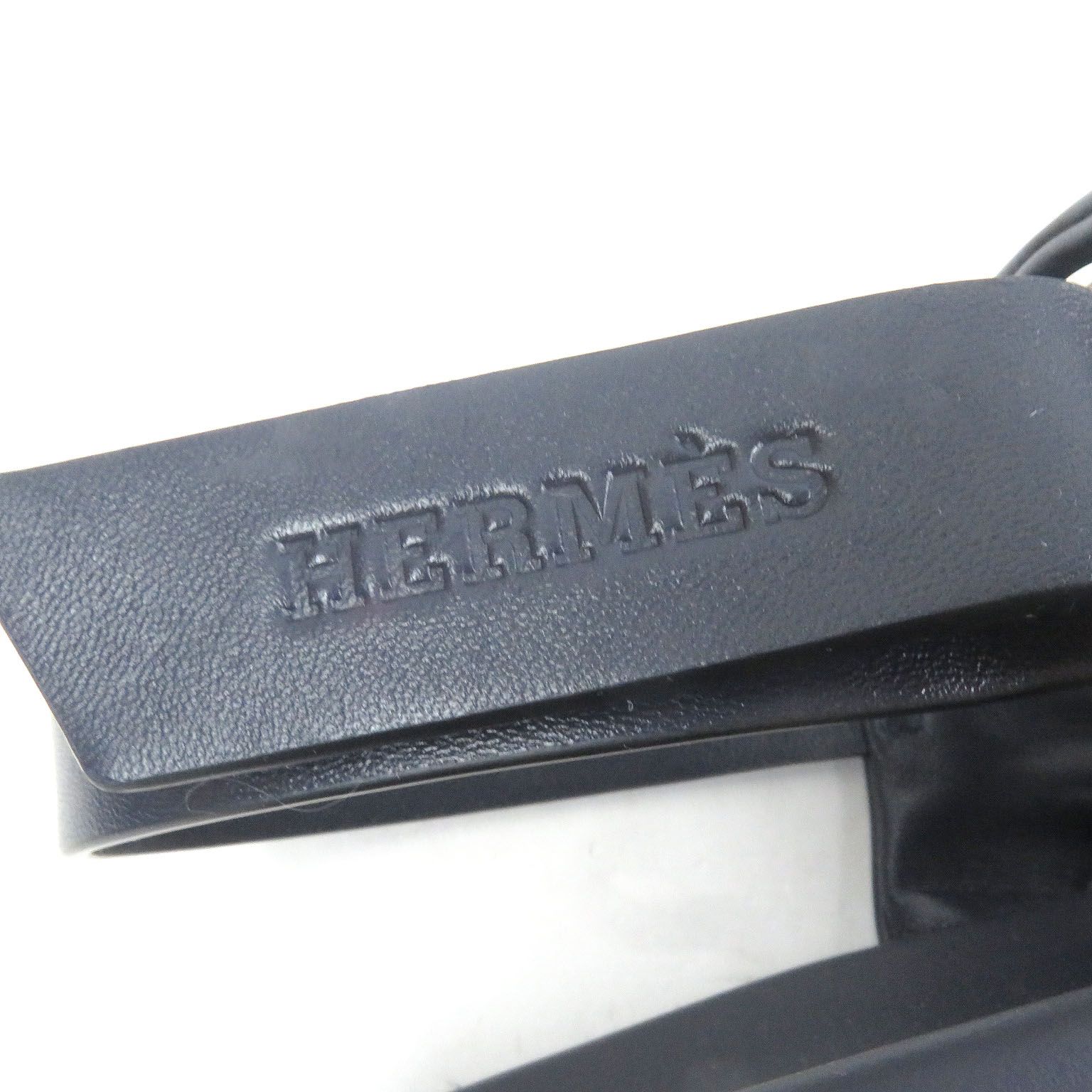 エルメス ネイビー レザー サンダル 美品□HERMES エルメス 2023年製 エレクトリック レザー