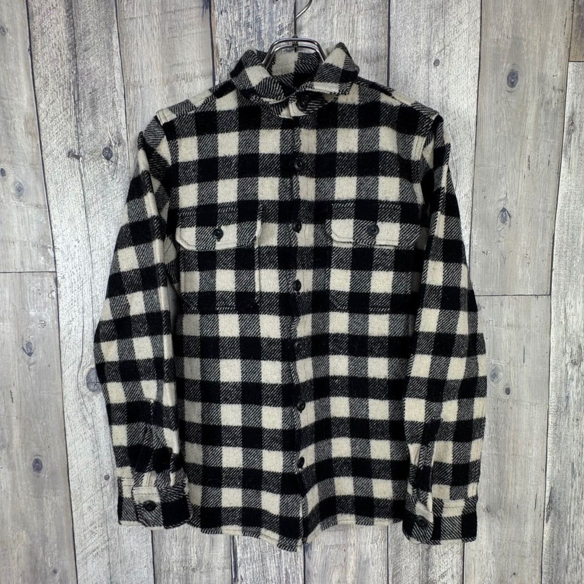 OLD WOOLRICH 80s ウールリッチ 米国製 肉厚 厚地 チェック 長袖