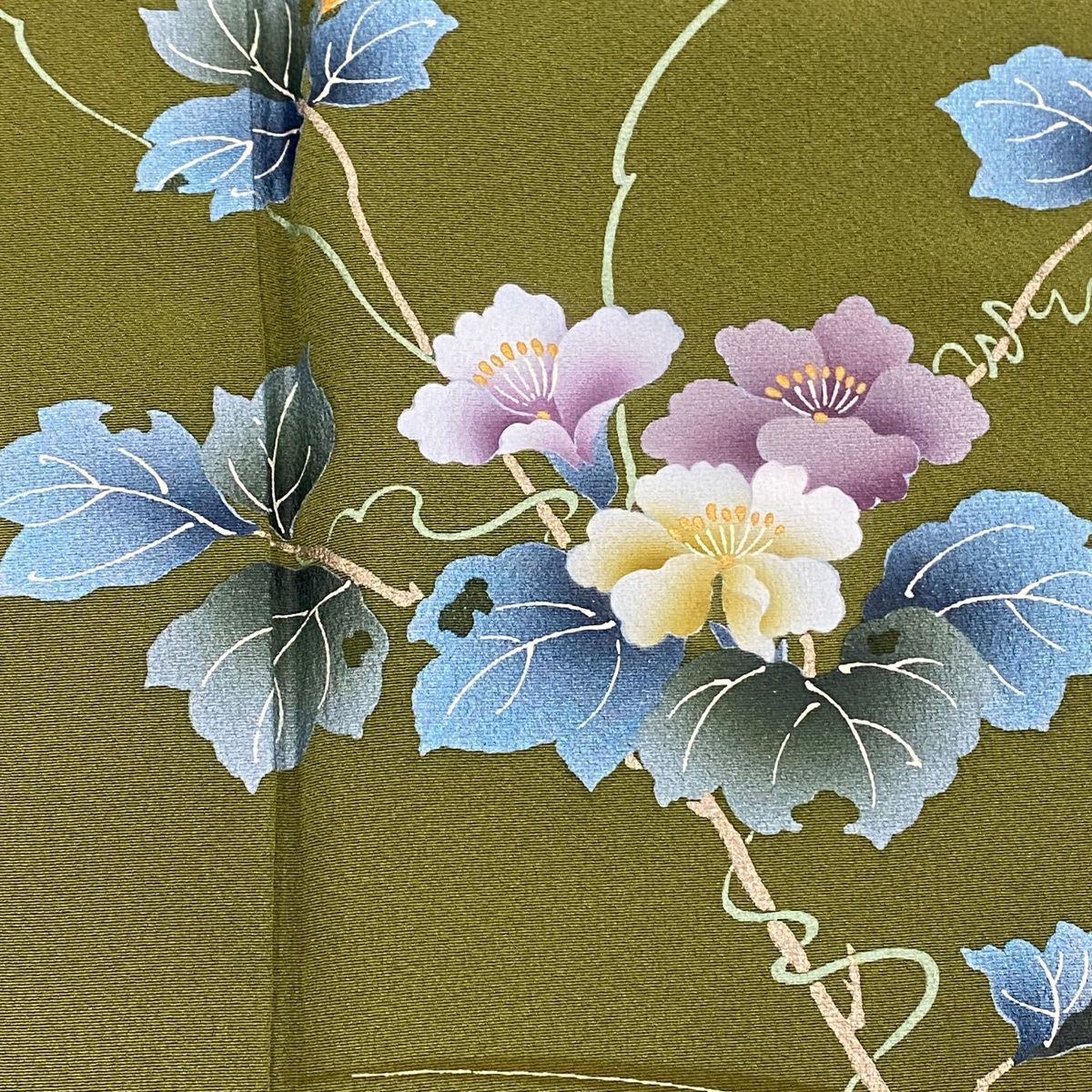 袋帯 美品 名品 落款あり こむさでもーど 若松 刺繍 黒灰 肥り