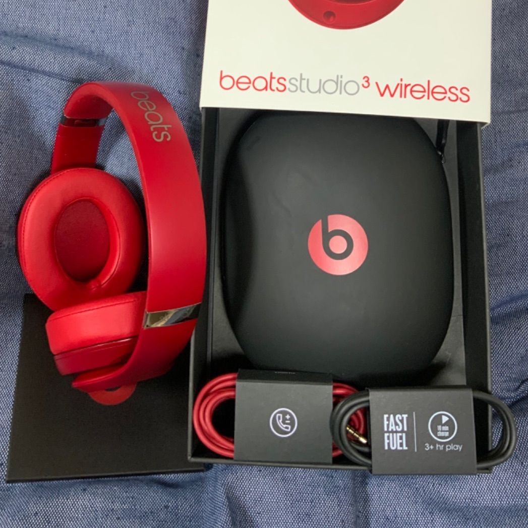 美品 Beats Studio3 Wireless MQD02PA A レッド - ヘッドホン