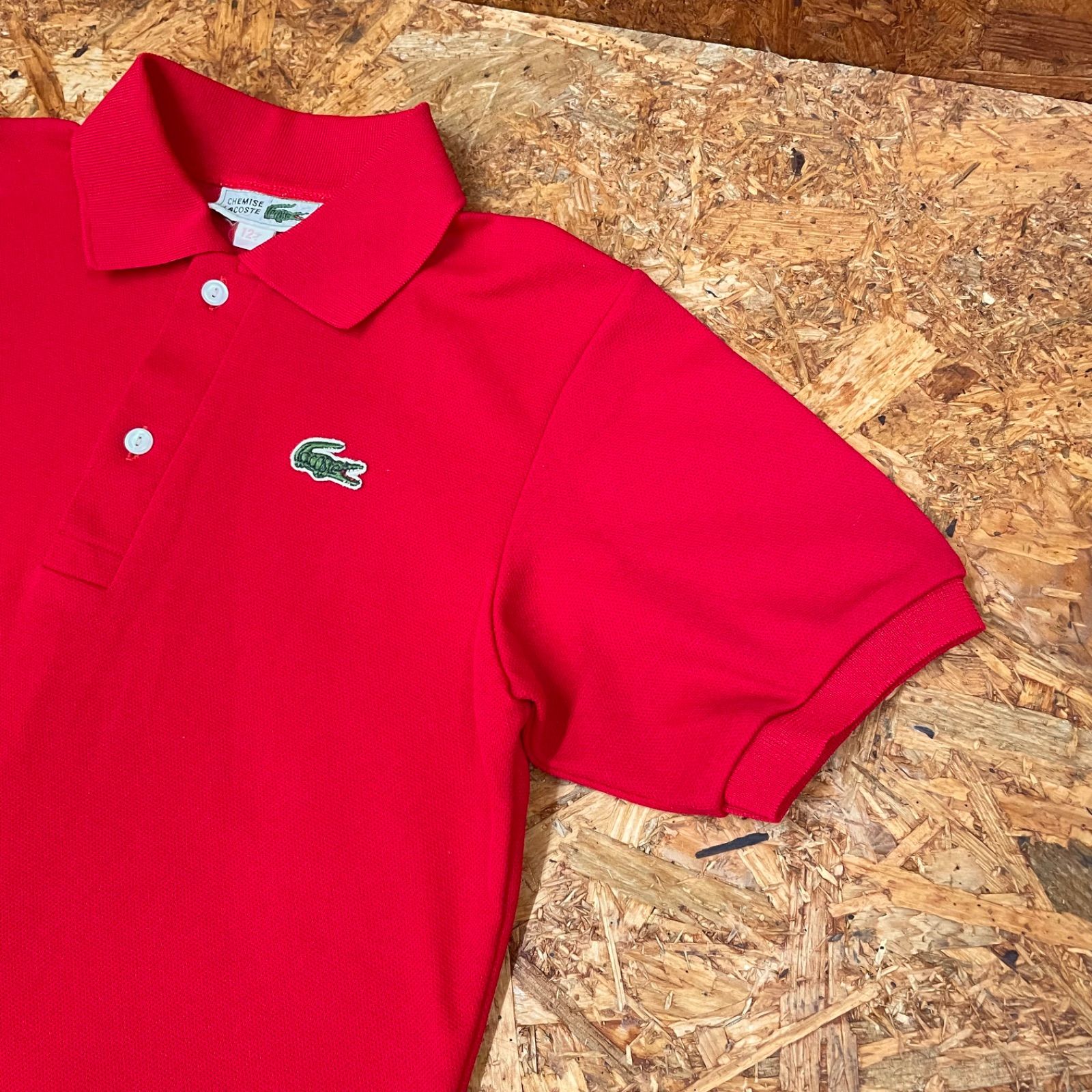 ヴィンテージ LACOSTE 半袖ポロ ワンピース キッズサイズ レッド