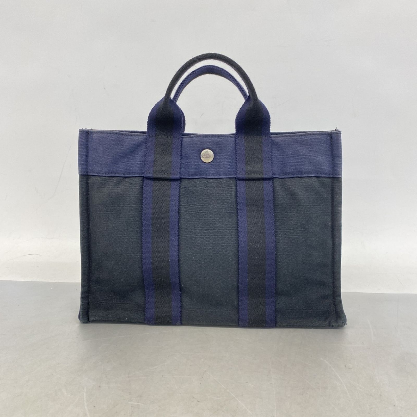 エルメス HERMES フールトゥ MM カーキXネイビー キャンバス