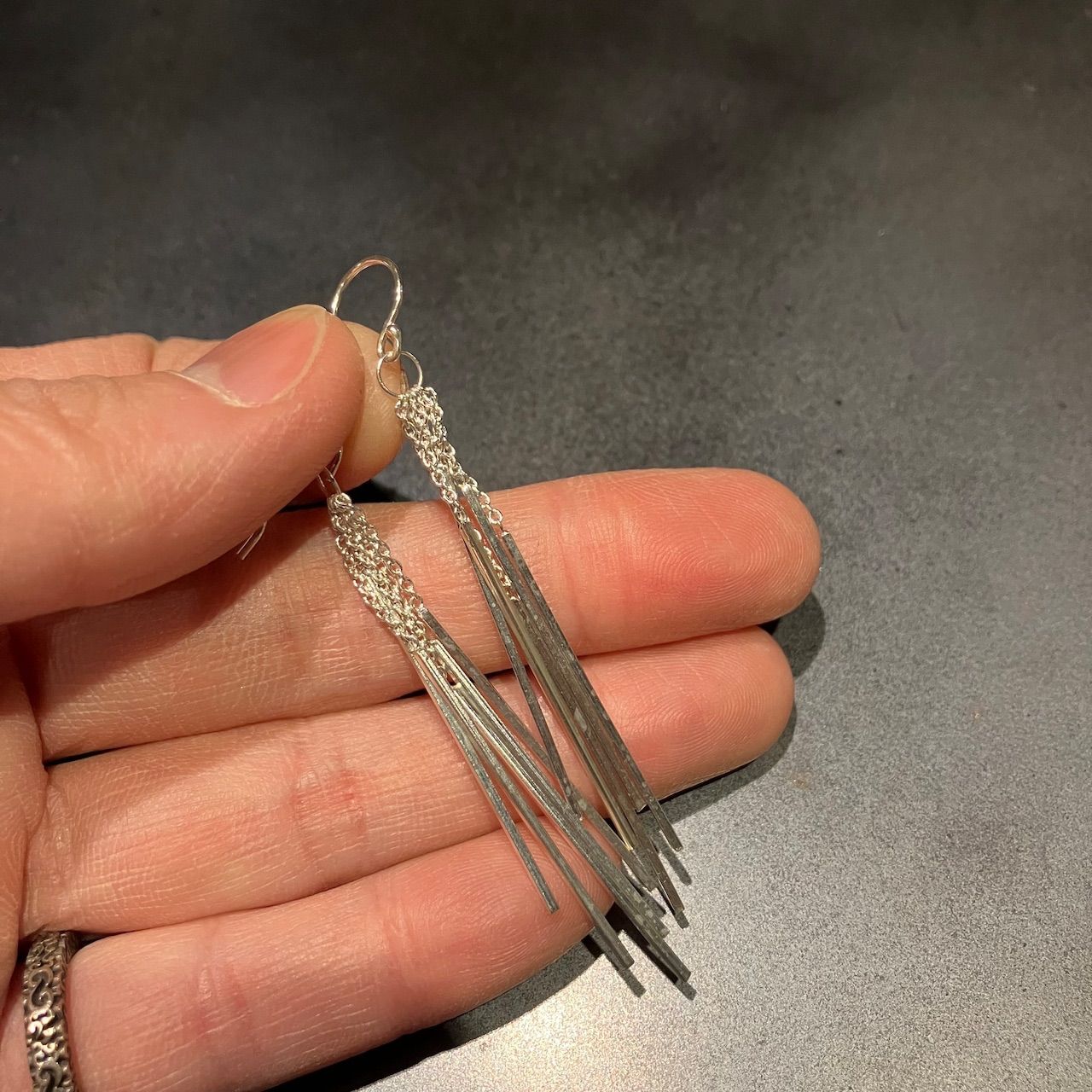 SILVER925 NARROW PLATE EARRINGS/シルバー/ピアス SILVER925 NARROW PLATE DESIGN FOOK EARRINGS/シルバー/ピアス