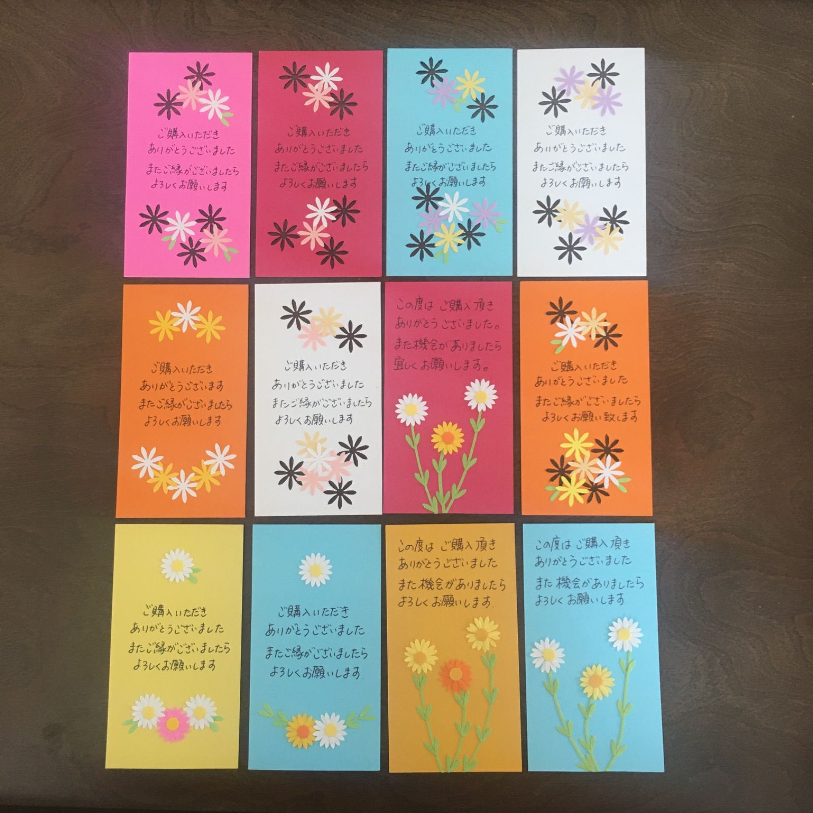 手書きサンキューカード サンクスカード60枚 - メルカリ