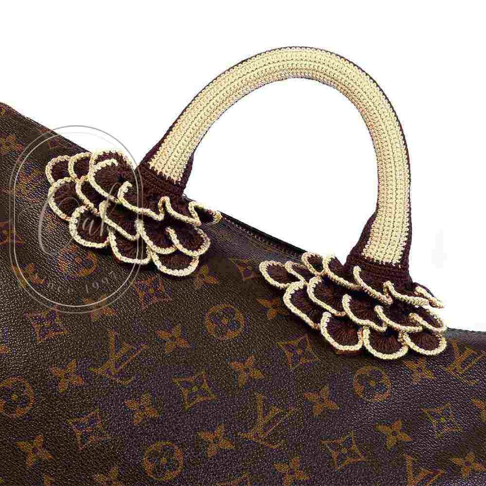 ルイヴィトン スピーディーに最適 持ち手カバー ハンドルカバー バッグ レディース ハンドバッグ トートバッグ ファスナー仕様 2枚1組 LVS12 LVS