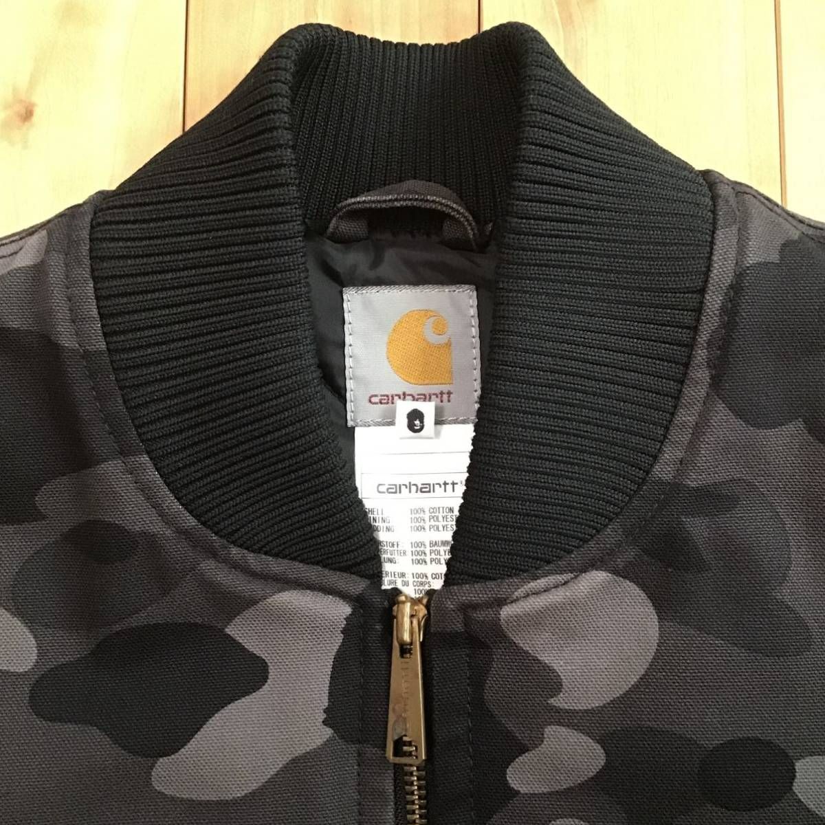 ☆激レア☆ Carhartt × BAPE ベスト Lサイズ Black camo a bathing ape