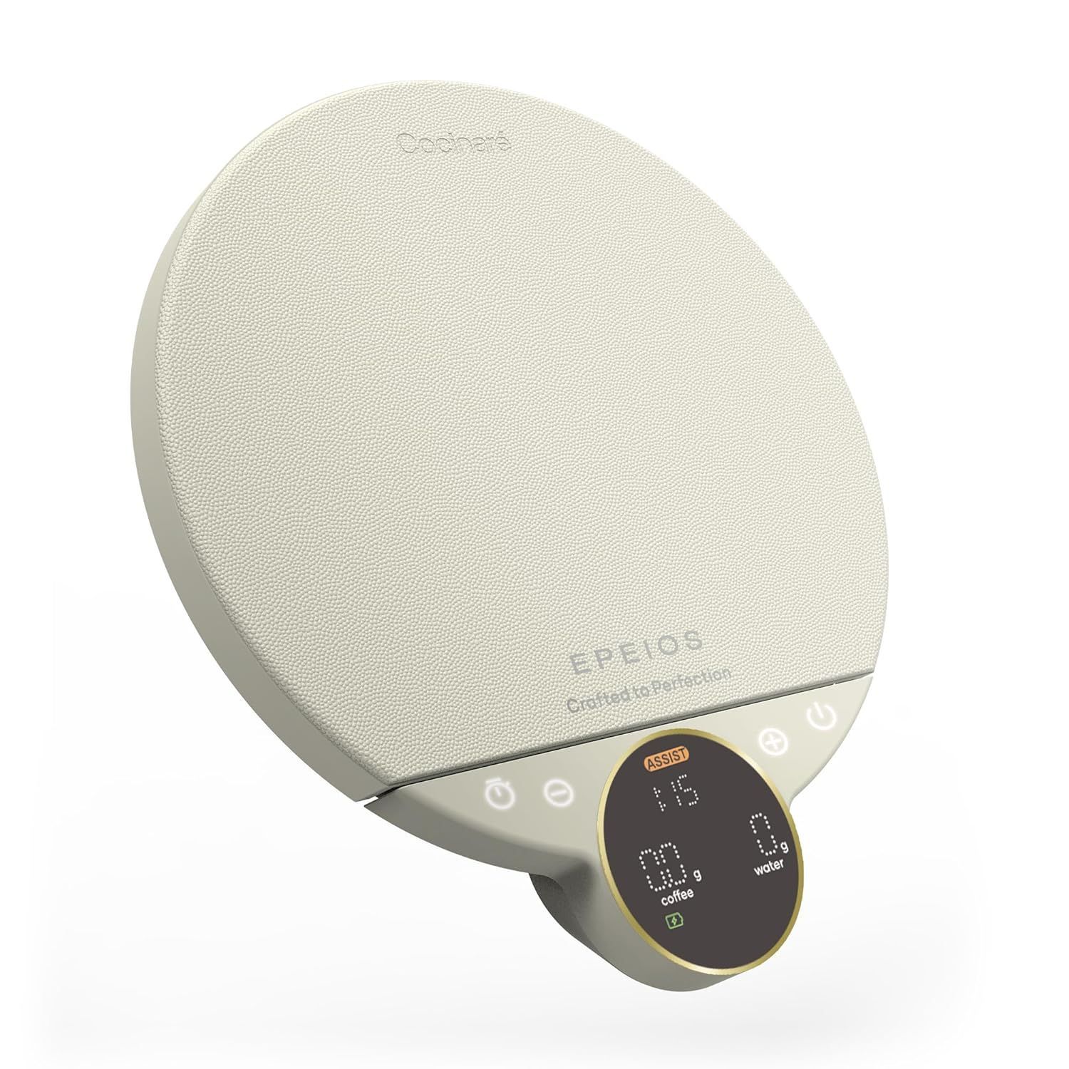 WBC世界チャンピオン井崎英典氏推奨 コーヒースケール 0.1g単位 3.0kg計量 風袋引き 自動タイマー オートオフ機能 Type-C充電式 1000mAh 15h連続待機 コンパクトデザイン 白ホワイト EPEIOS|エペイオス