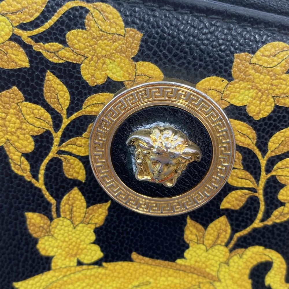 中古】VERSACE Barocco Wallet ブラック ヴェルサーチ バロッコ  