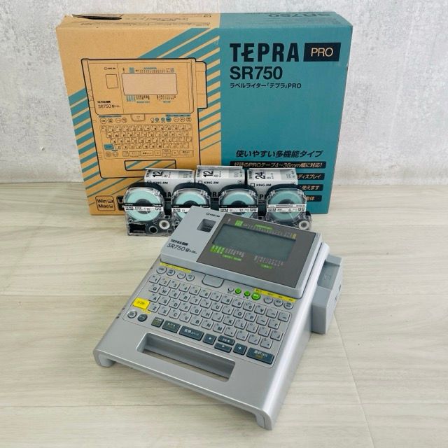 テプラ KING JIM キングジム TEPRA PRO テプラプロ SR750 ラベルライター テープカートリッジ付 あり シルバー 514427