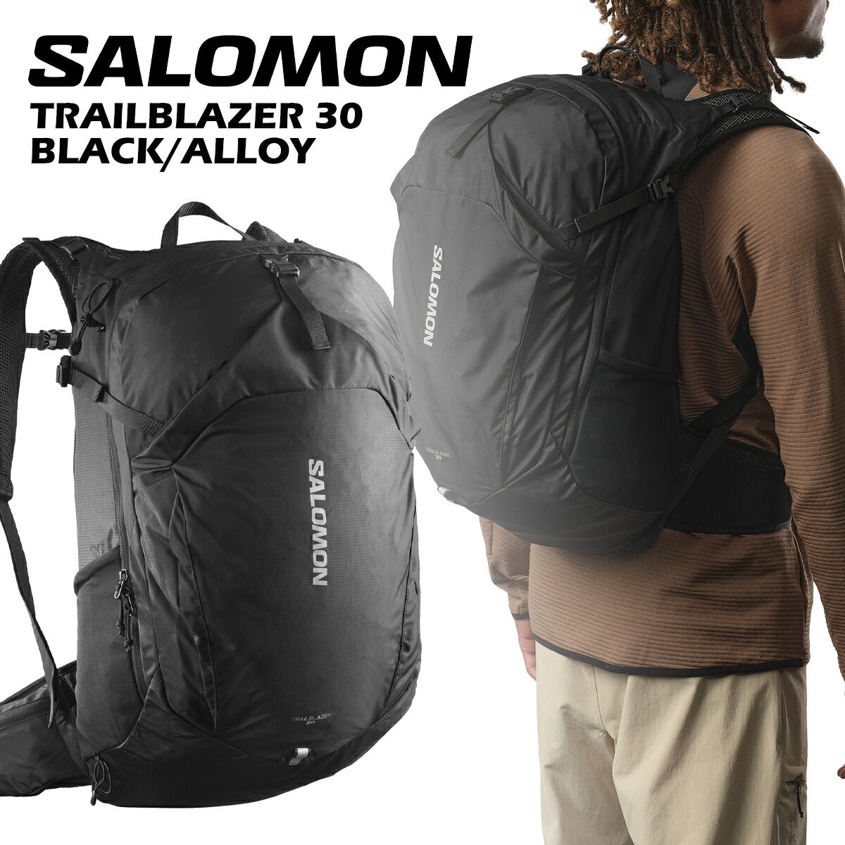SALOMON Trail 30 ブラックリュック SALOMON 2024春夏 サロモン トレイルブレイザー 30 30L BLACK