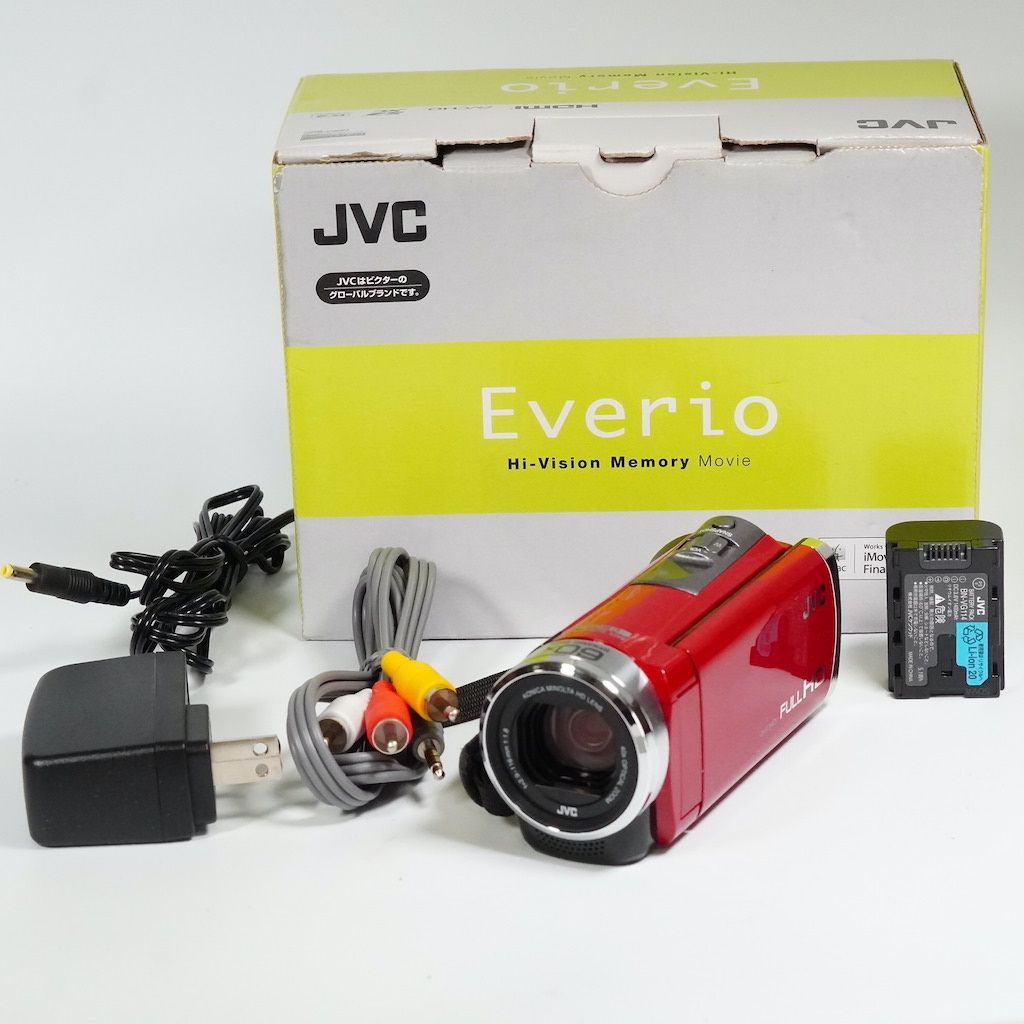 JVC Victor Everio GZ-E750-R レッド 元箱 ビデオカメラ 動作OK 1週間 