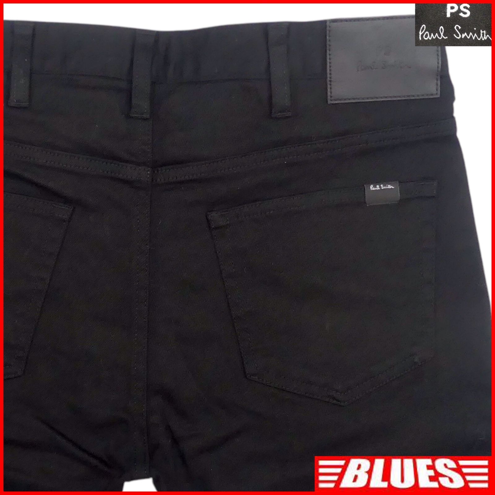 PS Paul Smith ポールスミス Mサイズ ブラック スキニーパンツ ストレッチ入り 黒デニム風 メンズ パンツ_ウエスト73cmから77cm一覧←SEULB屋着古← NR4397