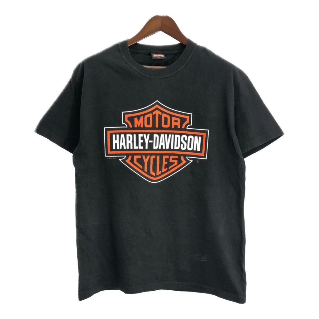 00年代 HARLEY DAVIDSON ハーレーダビッドソン 半袖Ｔシャツ ブラック メンズ L相当 古着 T8013
