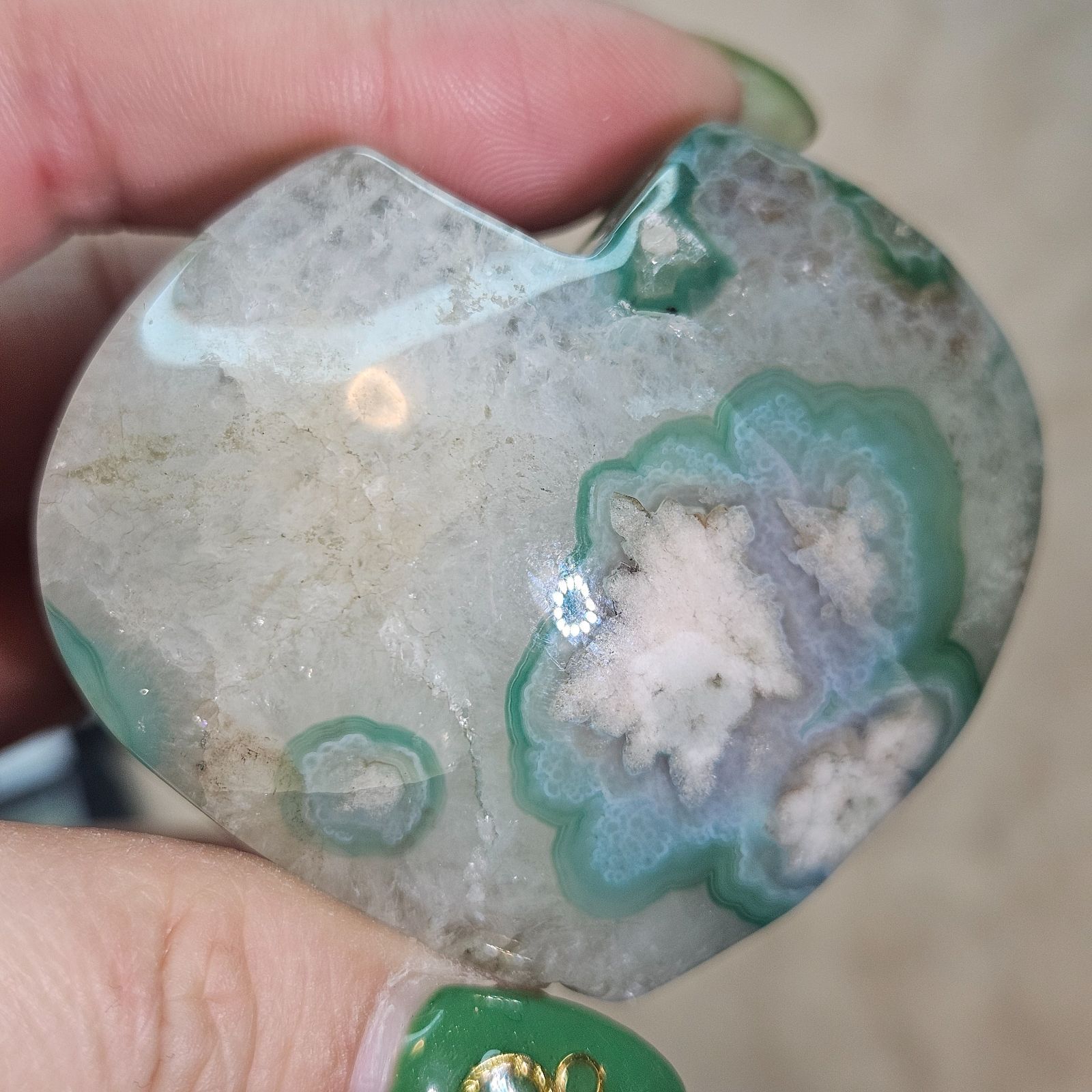 グリーン サクラ瑪瑙 フラワーアゲート セット グリーン サクラ瑪瑙