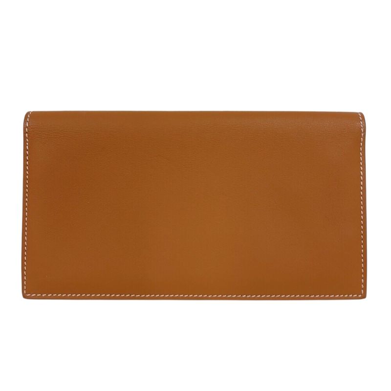 エルメス HERMES シチズンツイルロング W刻印 20 ゴールド シルバー金具 スイフト メンズ 長財布