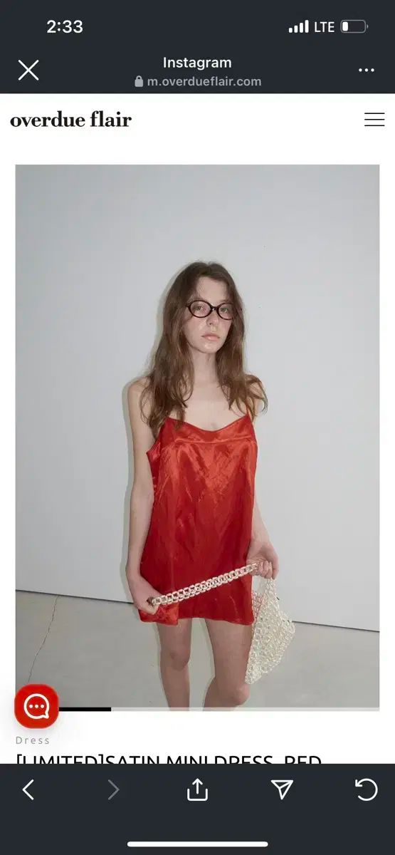 overdue flair オーバーデューフ SATIN MINI DRESS