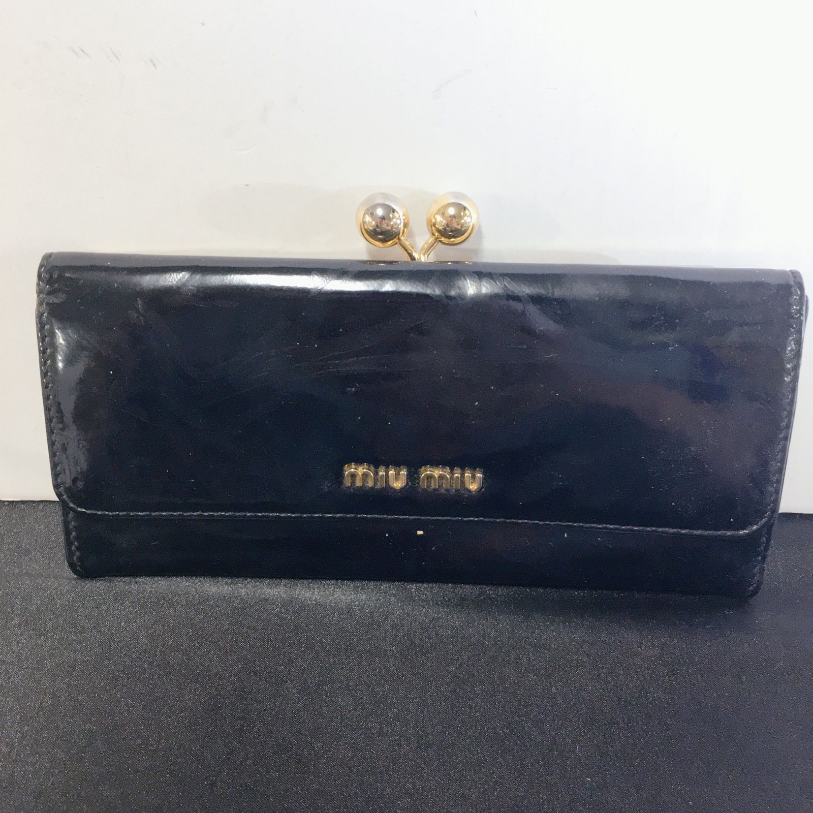 新品未使用♡miumiu♡チェリーがま口財布♡アイボリー