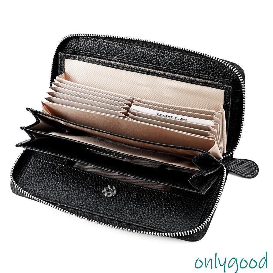 本革 長財布 レディース 財布 大容量 サイフ 牛革 ウォレット 大きく開く カード収納 人気 レシート コインスルー式 自動振り