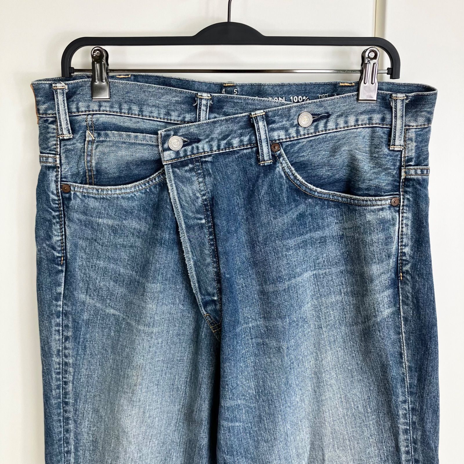 45R ライ麦デニムのクロスオーバーパンツ（重） デニムパンツ 34  