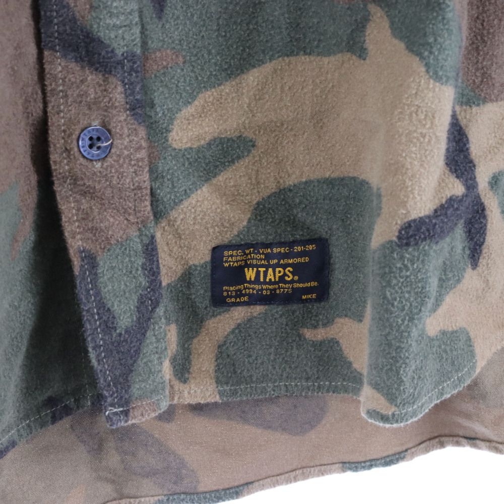 WTAPS カモフラージュ柄フランネル長袖シャツ