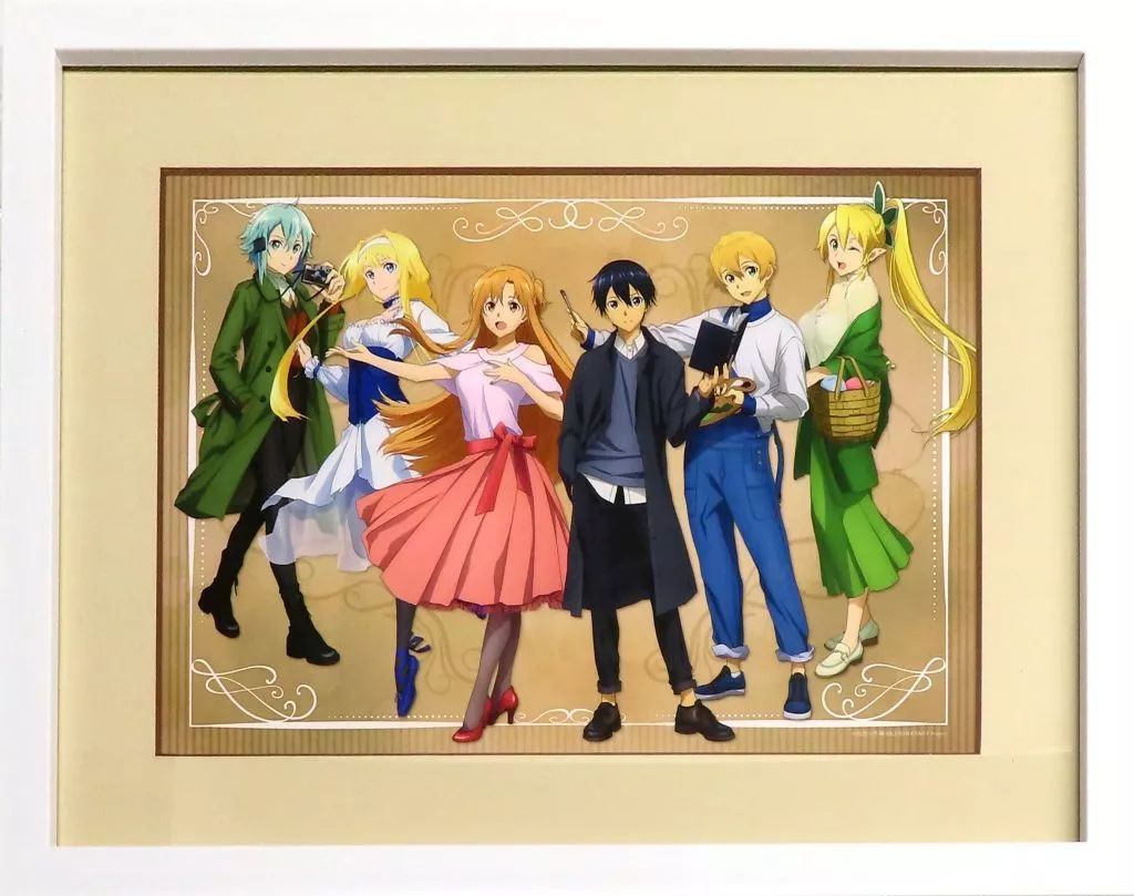 中古】雑貨 集合 額装高精細複製画 キャラファイングラフ 「推し