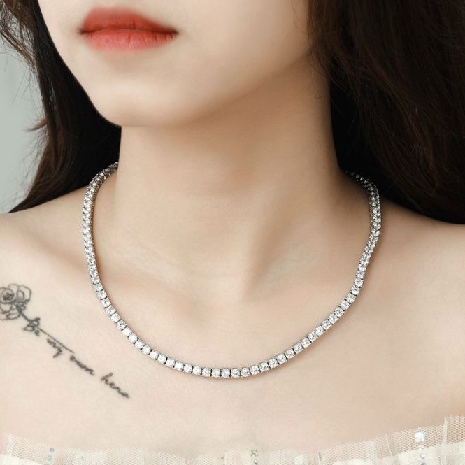 モアサナイト ネックレス 5ミリ 40cm　【5NS40】 モアサナイト ネックレス 5ミリ 40cm 【5NS40】 - メルカリ