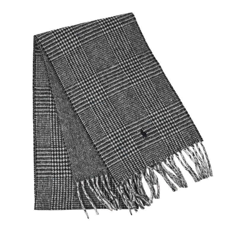 ポロ ラルフローレン POLO RALPH LAUREN マフラー リバーシブル チェック柄 メンズ レディース 男女兼用 ブラック クリームチェック PC0945 003