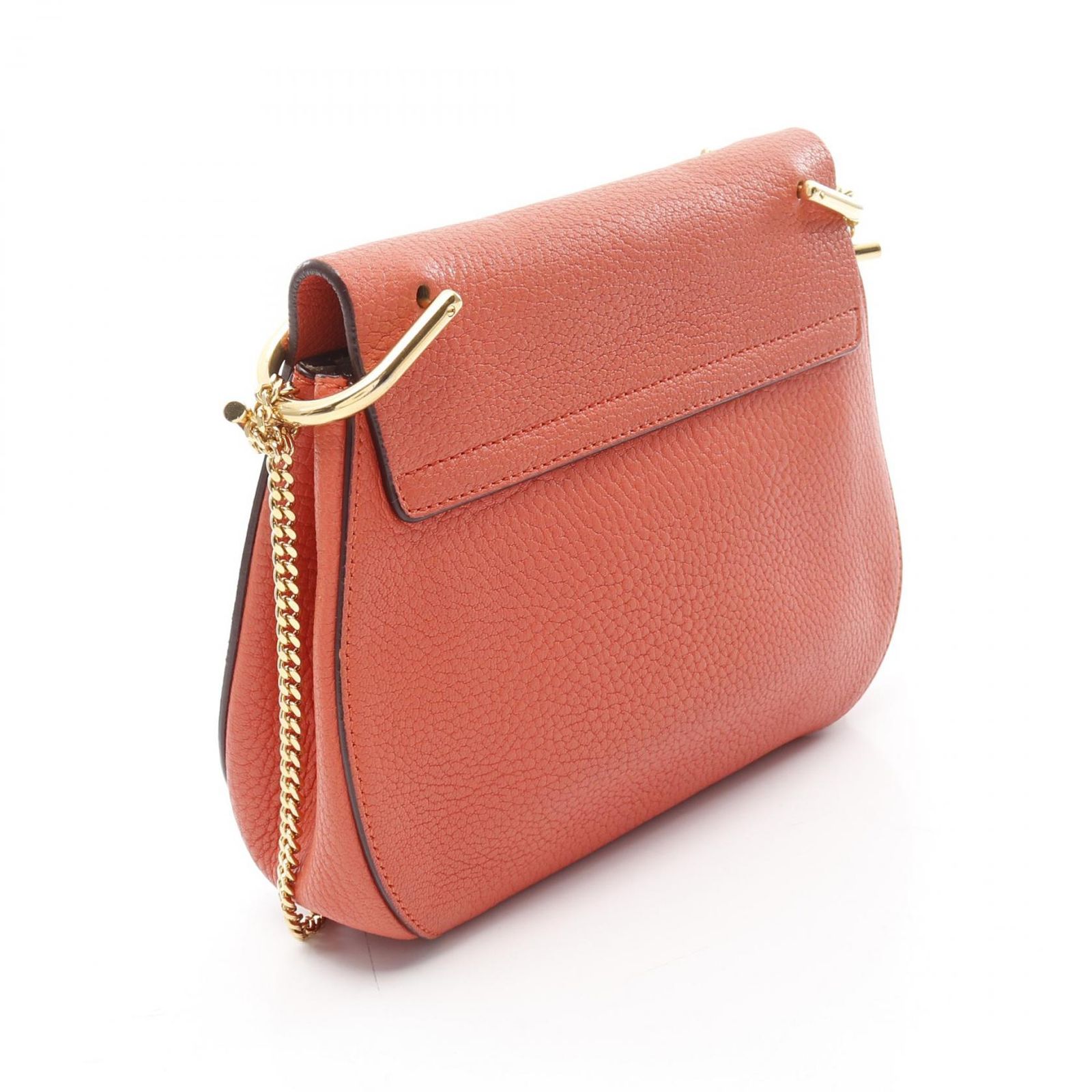 クロエ Chloe ショルダーバッグ DREW ドリュー オレンジ レザー チェーンショルダ-バッグ レディース Used A