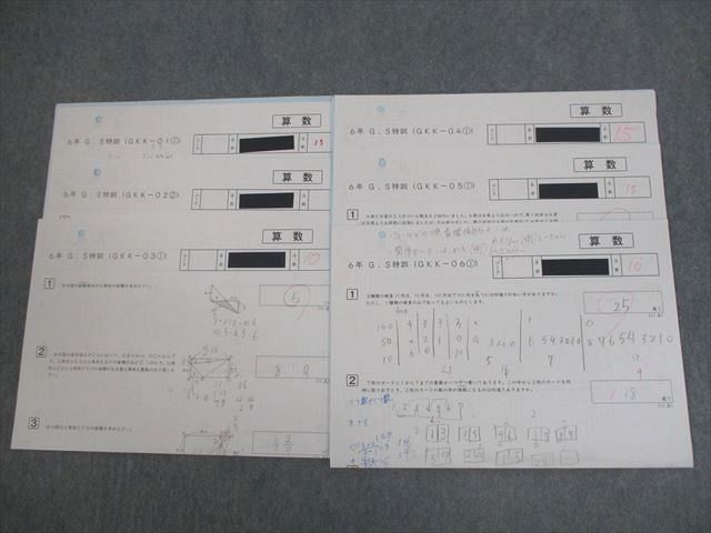 VS11-136 SAPIX 小6 算数 G.S特訓(GKK-01〜06) テスト計6回分 2021 