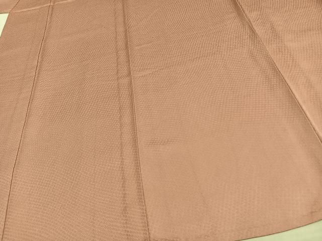 平和屋着物▽上質な色無地　単衣　鹿の子地紋　珊瑚色　正絹　逸品　未使用　AAAW1366fy 平和屋着物▽上質な色無地 単衣 鹿の子地紋 珊瑚色 正絹 逸品 未使用