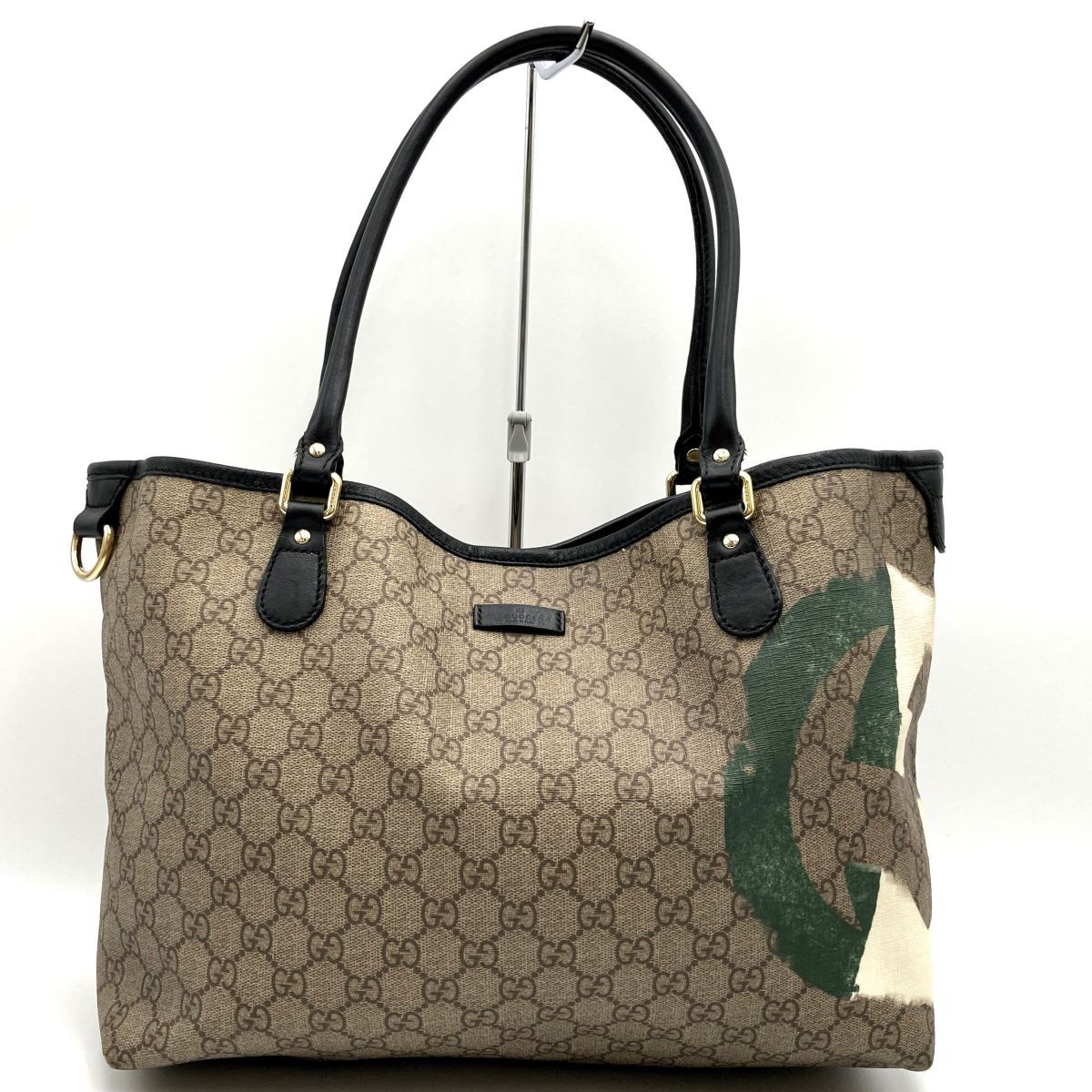 GUCCI グッチ GGスプリーム トートバッグ 肩掛け バッグ GG柄 ベージュ 