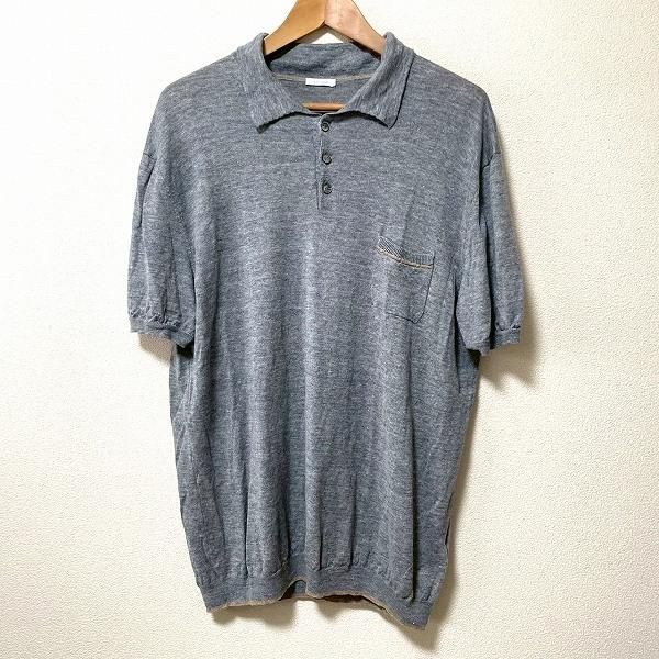 snc マーロ malo ポロシャツ 54 グレー 半袖 サマーニット 薄手